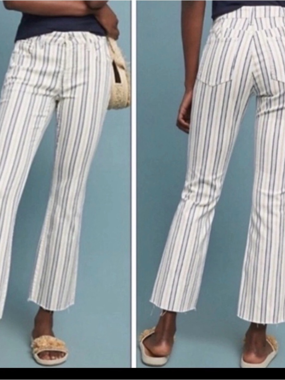 High Rise Boot Cut Stripped Pants - Picture 9 of 9
